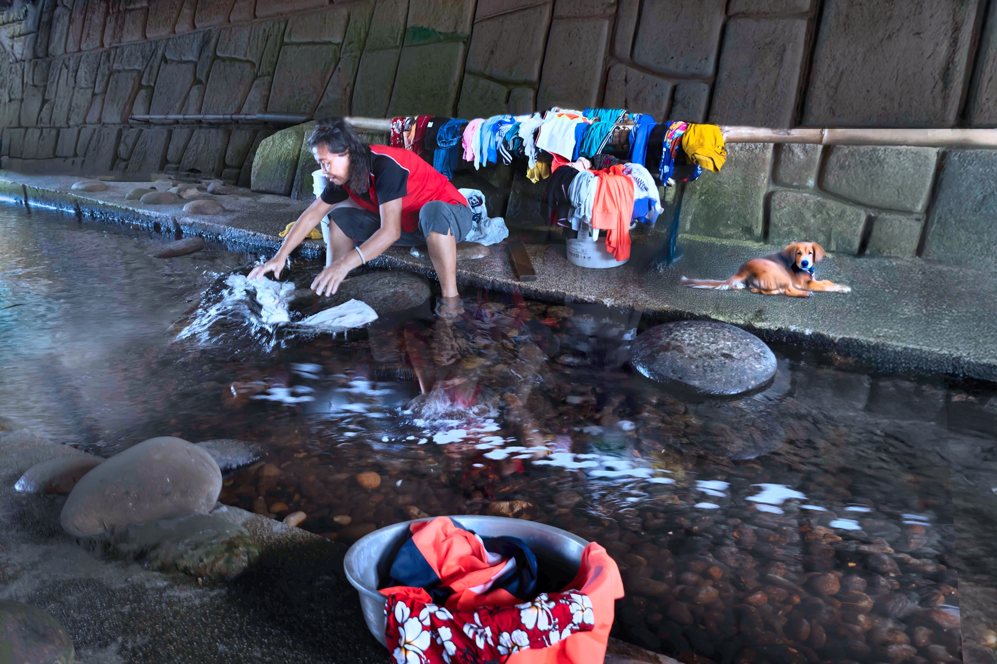 05.入選.溪邊浣衣2.楊清福