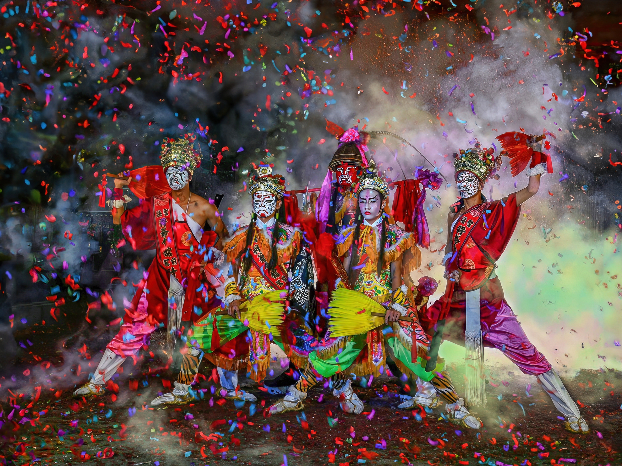 4月-入選-吳(糸秀)華-廟會光影什家將