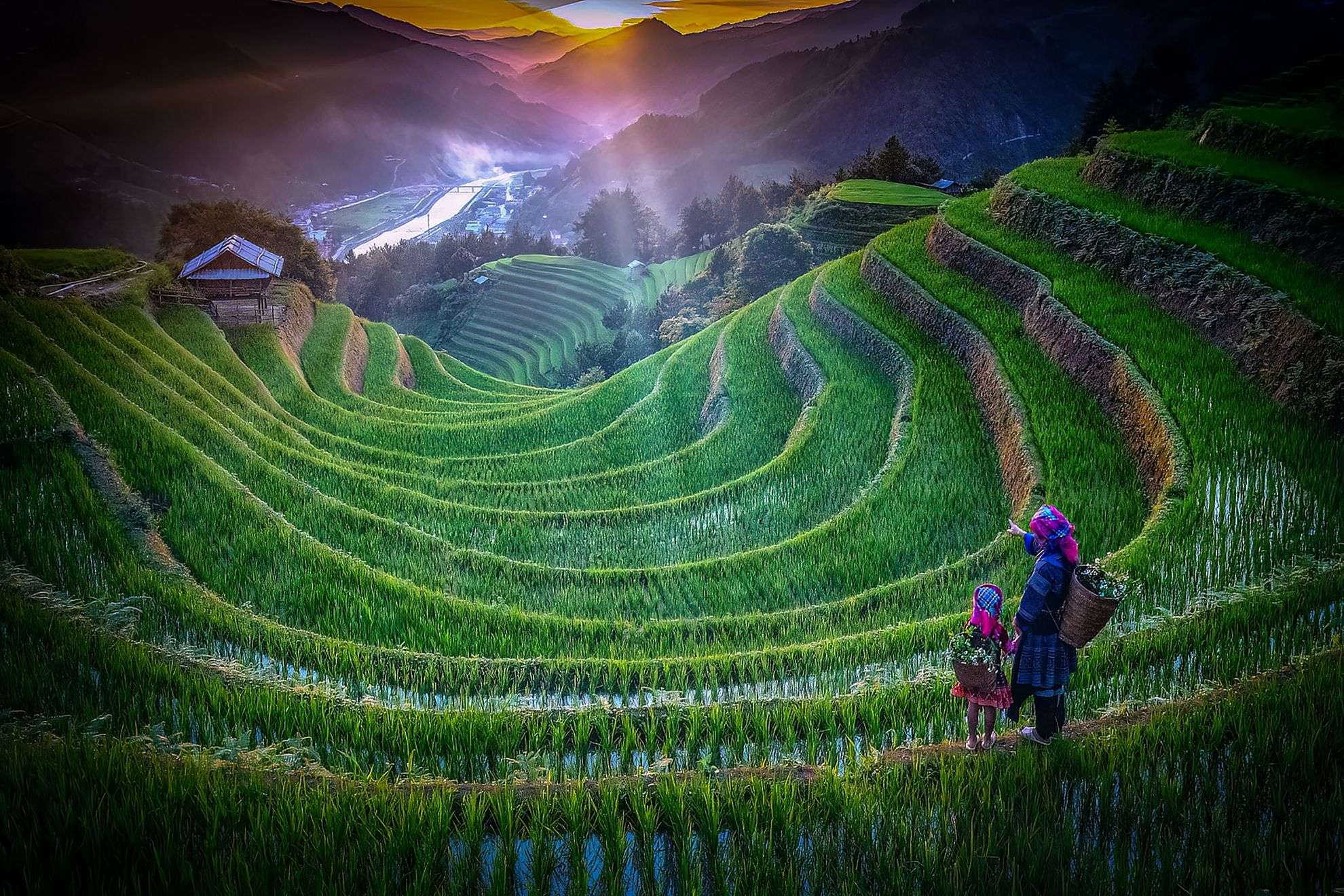 5月-佳作-戴志英-日落梯田