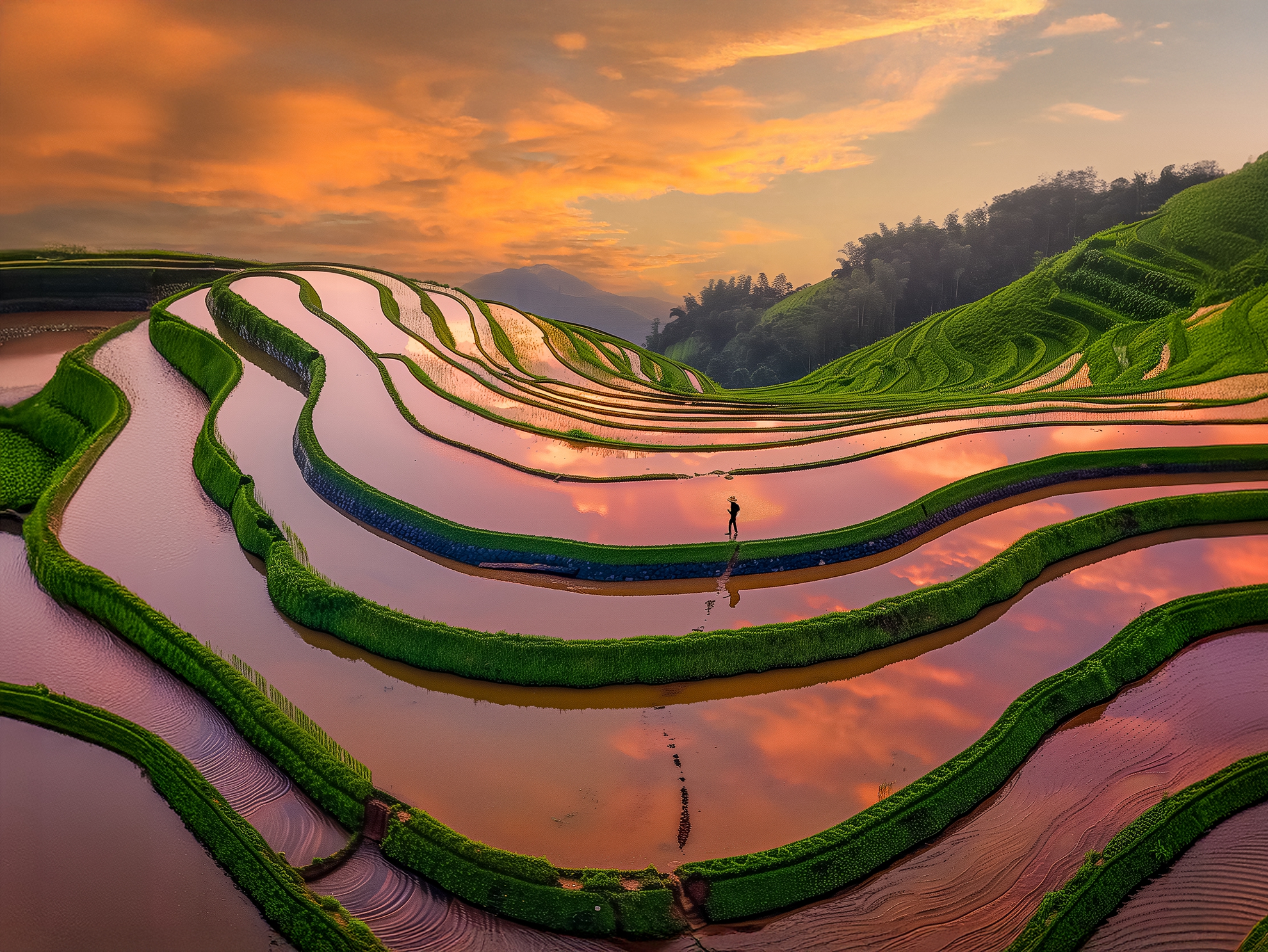 12月-入選-吳(糸秀)華-晚霞映照(北